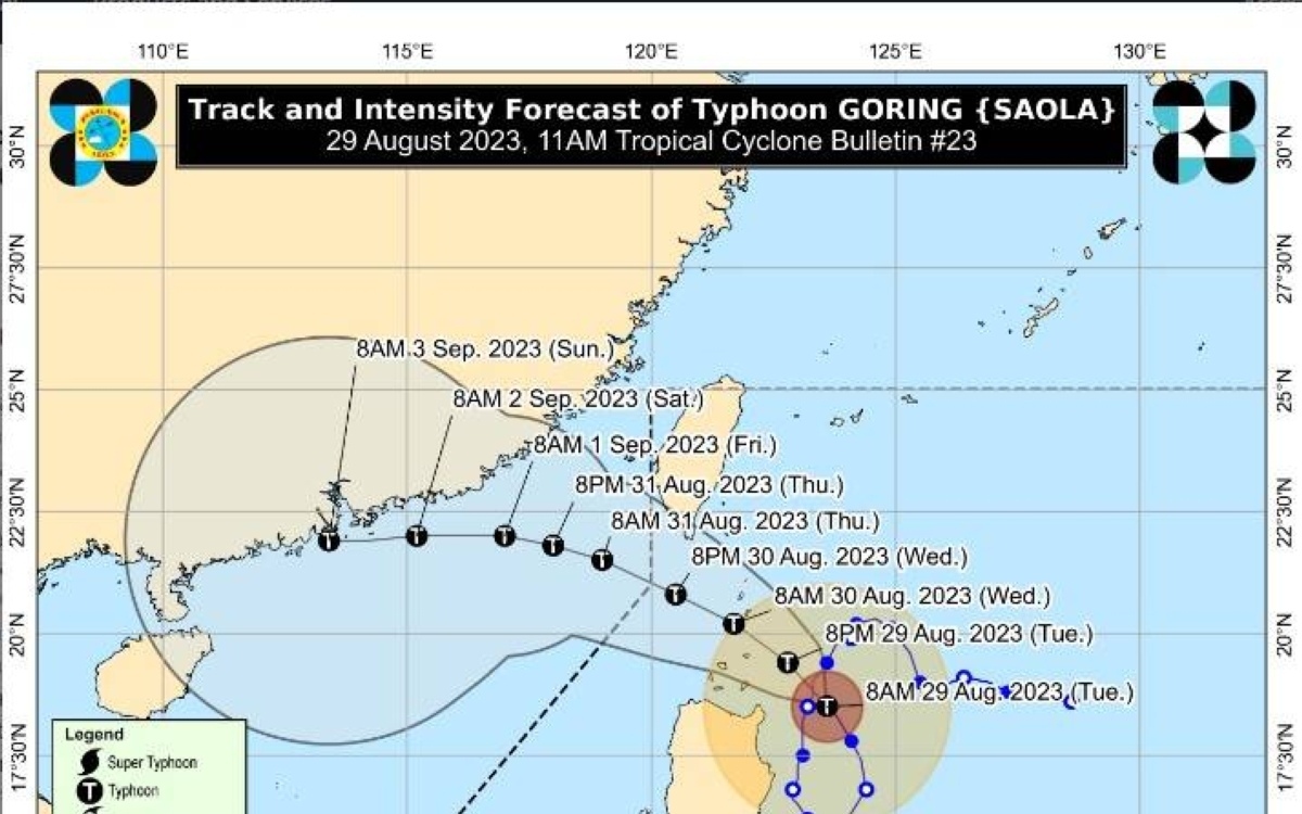 Goring kann sich erneut zu einem supertaifun verstaerken und nahe an batanes vorbeiziehen pagasa b0843854